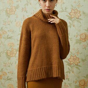 SHEIN MOTF PREMIUM WOOL & MOHAIR TURTLENECK SWEATER Top Shirt Size L Large